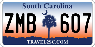 SC license plate ZMB607