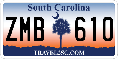 SC license plate ZMB610