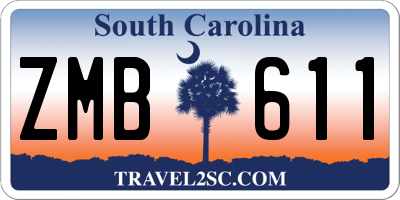 SC license plate ZMB611