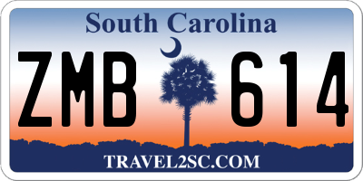 SC license plate ZMB614