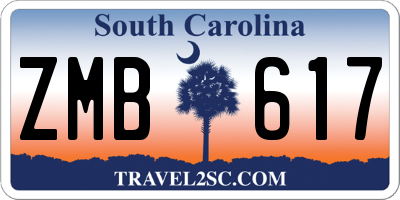 SC license plate ZMB617