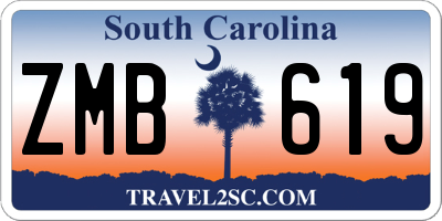 SC license plate ZMB619