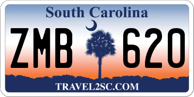 SC license plate ZMB620