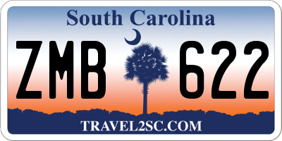 SC license plate ZMB622