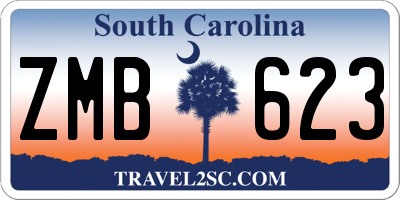 SC license plate ZMB623