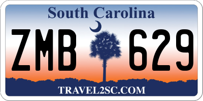 SC license plate ZMB629