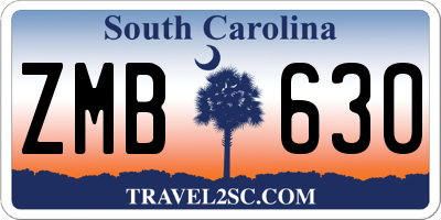 SC license plate ZMB630