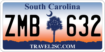 SC license plate ZMB632