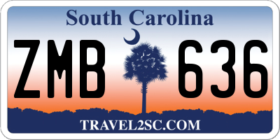 SC license plate ZMB636