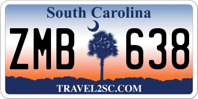 SC license plate ZMB638