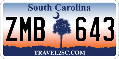 SC license plate ZMB643