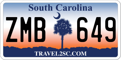 SC license plate ZMB649