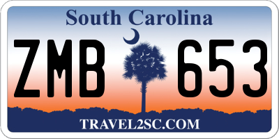 SC license plate ZMB653