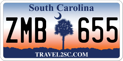 SC license plate ZMB655