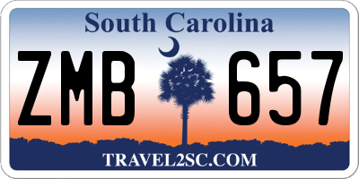 SC license plate ZMB657