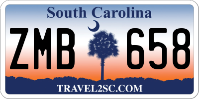 SC license plate ZMB658