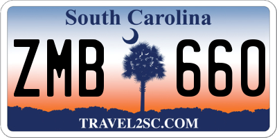 SC license plate ZMB660