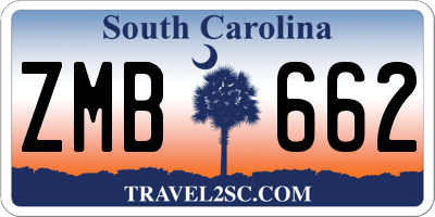 SC license plate ZMB662