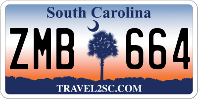 SC license plate ZMB664