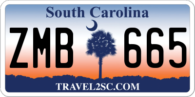 SC license plate ZMB665