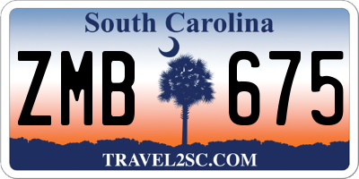 SC license plate ZMB675