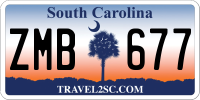 SC license plate ZMB677