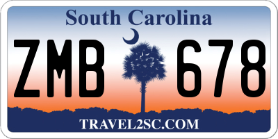 SC license plate ZMB678