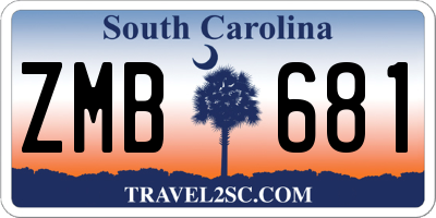 SC license plate ZMB681