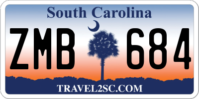 SC license plate ZMB684