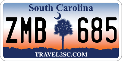 SC license plate ZMB685