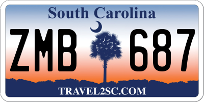 SC license plate ZMB687