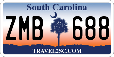 SC license plate ZMB688