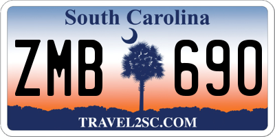 SC license plate ZMB690