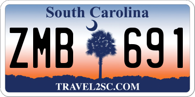 SC license plate ZMB691