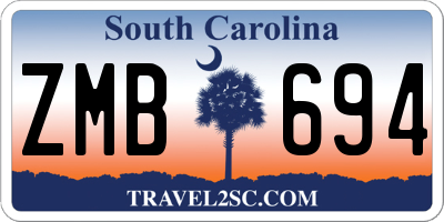 SC license plate ZMB694