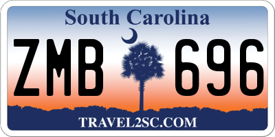 SC license plate ZMB696