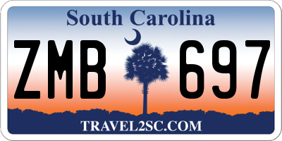 SC license plate ZMB697