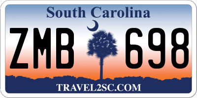 SC license plate ZMB698
