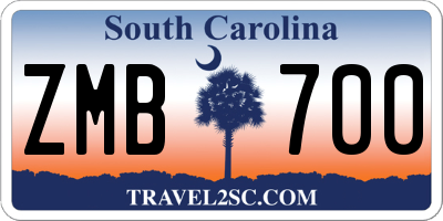 SC license plate ZMB700