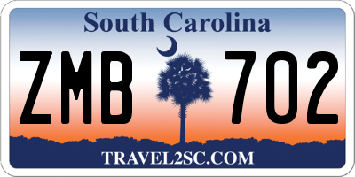 SC license plate ZMB702