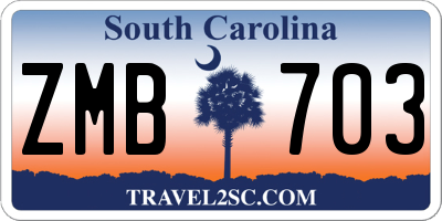 SC license plate ZMB703