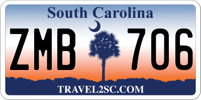SC license plate ZMB706