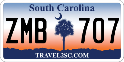 SC license plate ZMB707