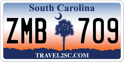 SC license plate ZMB709