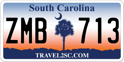 SC license plate ZMB713