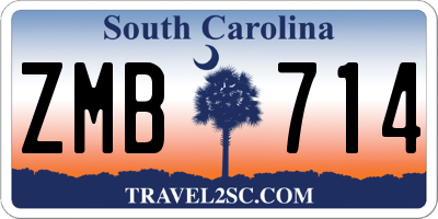 SC license plate ZMB714