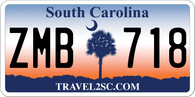 SC license plate ZMB718