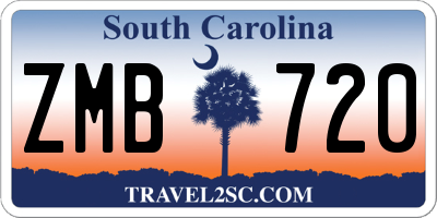 SC license plate ZMB720