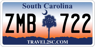 SC license plate ZMB722