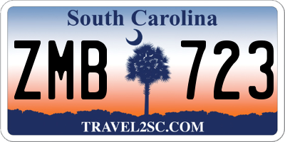 SC license plate ZMB723